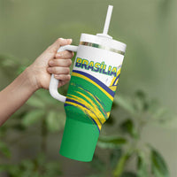 Brasilia Capital Tumbler With Handle Brazil Flag Metropolitan Cathedral - Wonder Print Shop