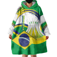 Brasilia Capital Wearable Blanket Hoodie Brazil Flag Metropolitan Cathedral - Wonder Print Shop