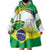 Brasilia Capital Wearable Blanket Hoodie Brazil Flag Metropolitan Cathedral - Wonder Print Shop