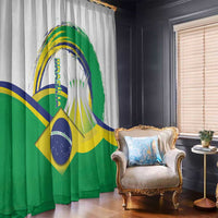 Brasilia Capital Window Curtain Brazil Flag Metropolitan Cathedral - Wonder Print Shop