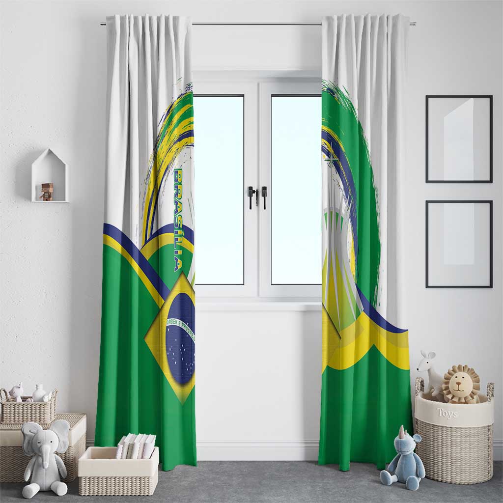 Brasilia Capital Window Curtain Brazil Flag Metropolitan Cathedral - Wonder Print Shop