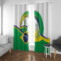 Brasilia Capital Window Curtain Brazil Flag Metropolitan Cathedral - Wonder Print Shop