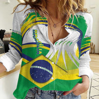 Brasilia Capital Women Casual Shirt Brazil Flag Metropolitan Cathedral - Wonder Print Shop