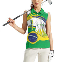 Brasilia Capital Women Sleeveless Polo Shirt Brazil Flag Metropolitan Cathedral - Wonder Print Shop
