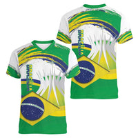 Brasilia Capital Women V-Neck T-Shirt Brazil Flag Metropolitan Cathedral - Wonder Print Shop
