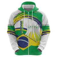 Brasilia Capital Zip Hoodie Brazil Flag Metropolitan Cathedral - Wonder Print Shop