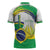 Brasilia Capital Zipper Polo Shirt Brazil Flag Metropolitan Cathedral - Wonder Print Shop