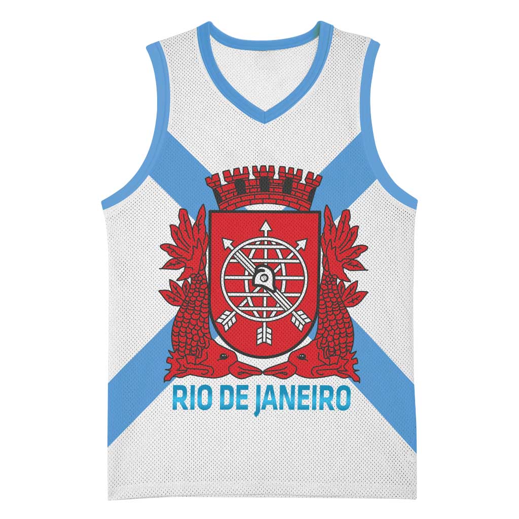 Rio de Janeiro Brazil Basketball Jersey Flag Style - Wonder Print Shop