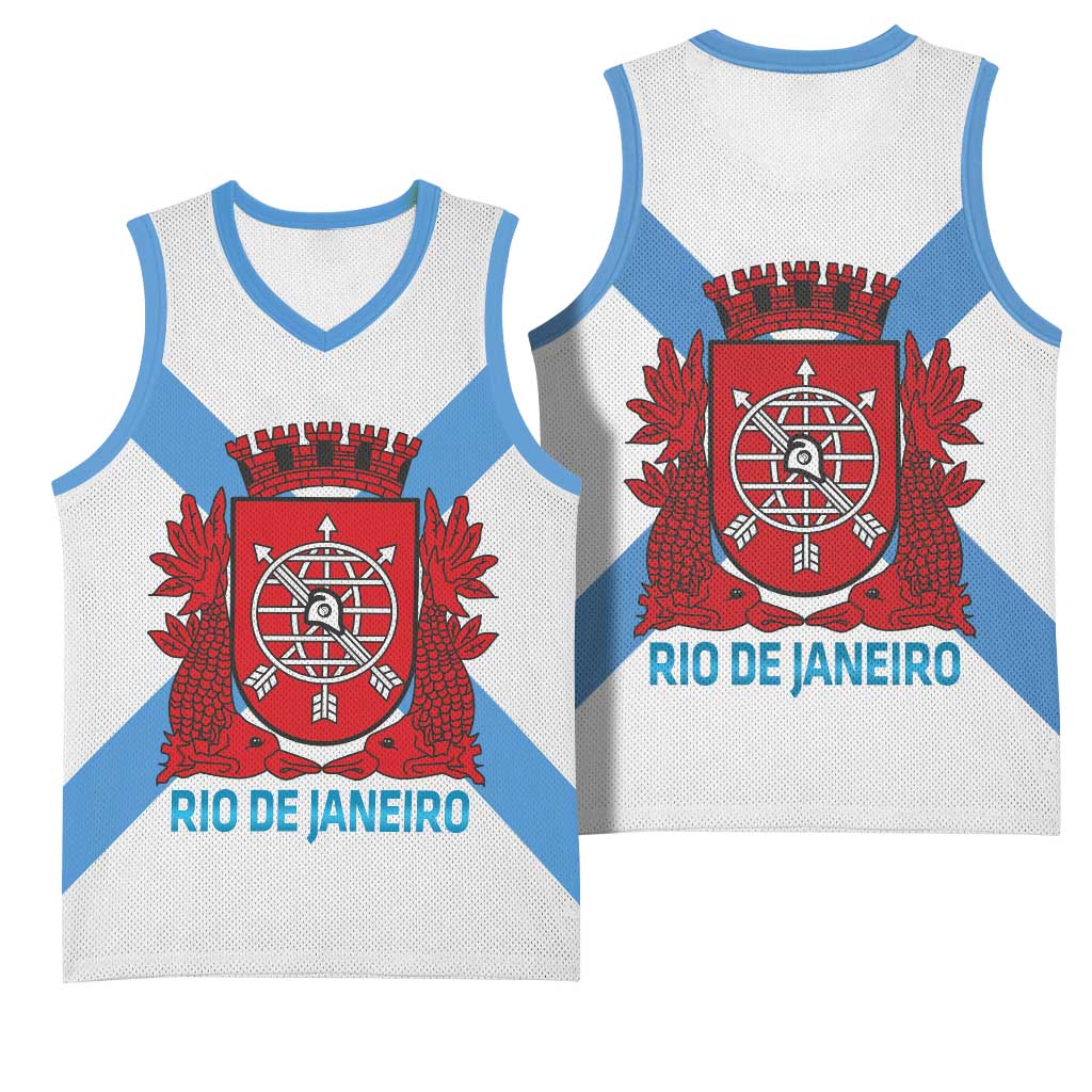 Rio de Janeiro Brazil Basketball Jersey Flag Style - Wonder Print Shop