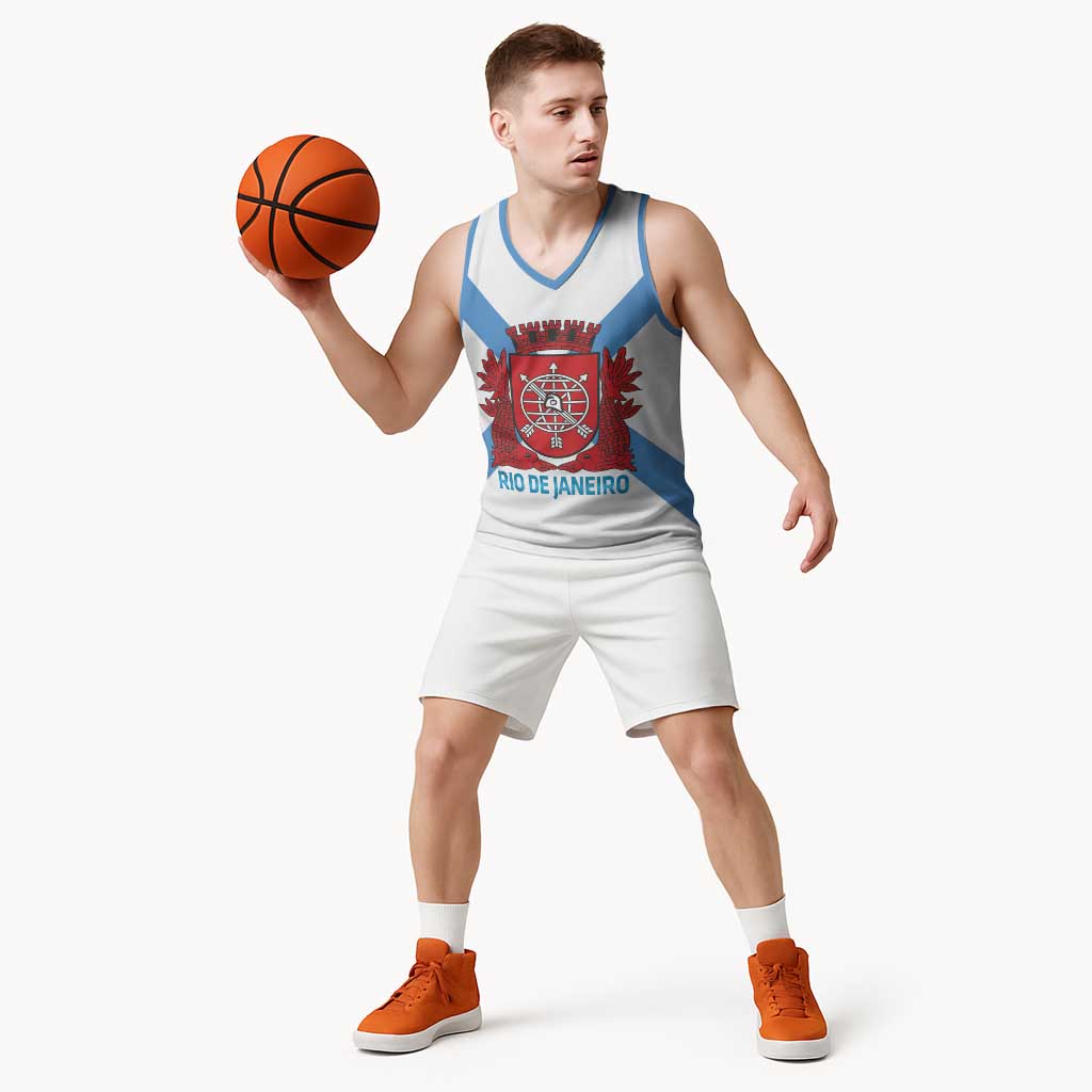 Rio de Janeiro Brazil Basketball Jersey Flag Style - Wonder Print Shop