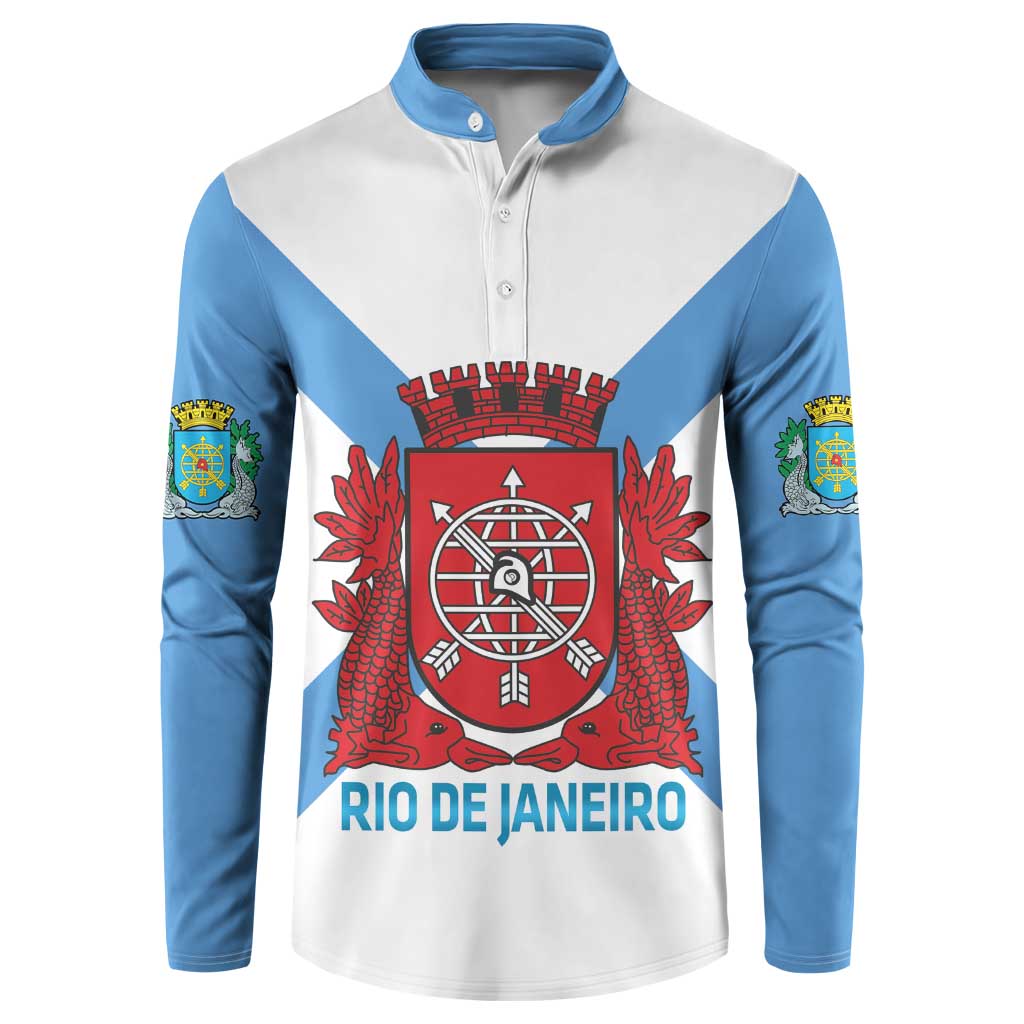 Rio de Janeiro Brazil Button Sweatshirt Flag Style - Wonder Print Shop