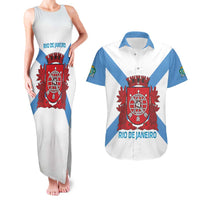 Rio de Janeiro Brazil Couples Matching Tank Maxi Dress and Hawaiian Shirt Flag Style - Wonder Print Shop
