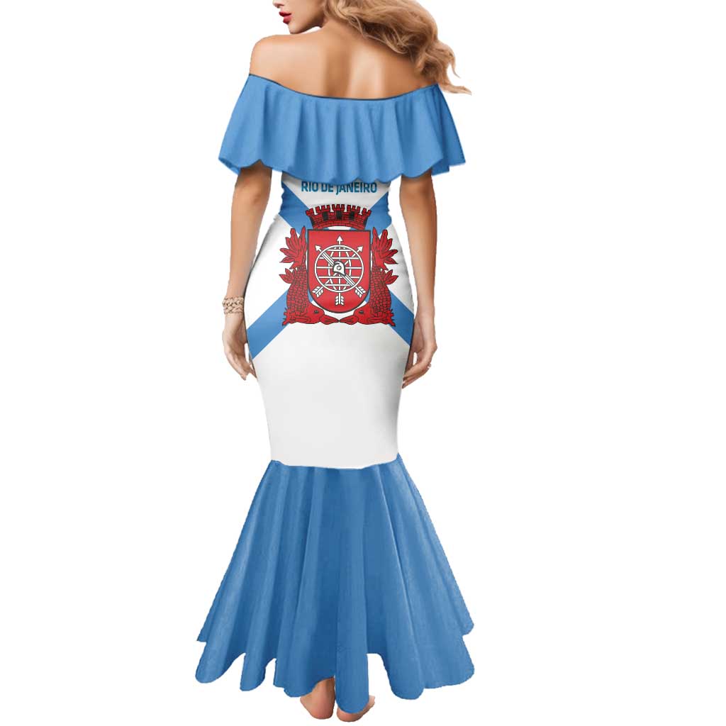 Rio de Janeiro Brazil Family Matching Mermaid Dress and Hawaiian Shirt Flag Style - Wonder Print Shop