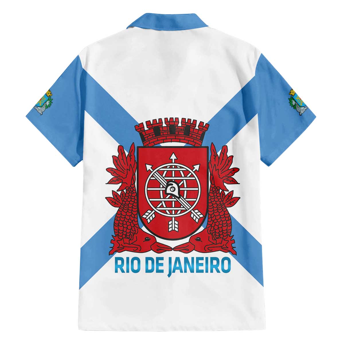 Rio de Janeiro Brazil Family Matching Off The Shoulder Long Sleeve Dress and Hawaiian Shirt Flag Style - Wonder Print Shop