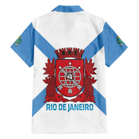 Rio de Janeiro Brazil Family Matching Off The Shoulder Long Sleeve Dress and Hawaiian Shirt Flag Style - Wonder Print Shop