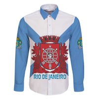 Rio de Janeiro Brazil Family Matching Off The Shoulder Long Sleeve Dress and Hawaiian Shirt Flag Style - Wonder Print Shop