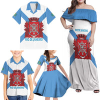Rio de Janeiro Brazil Family Matching Off Shoulder Maxi Dress and Hawaiian Shirt Flag Style - Wonder Print Shop