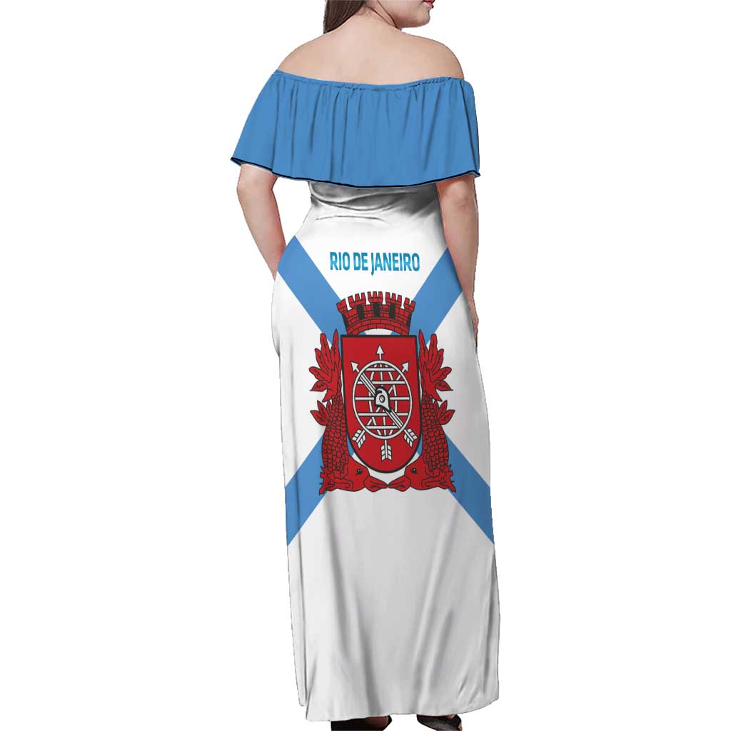 Rio de Janeiro Brazil Family Matching Off Shoulder Maxi Dress and Hawaiian Shirt Flag Style - Wonder Print Shop