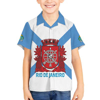Rio de Janeiro Brazil Family Matching Off Shoulder Maxi Dress and Hawaiian Shirt Flag Style - Wonder Print Shop