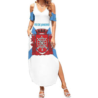 Rio de Janeiro Brazil Family Matching Summer Maxi Dress and Hawaiian Shirt Flag Style - Wonder Print Shop