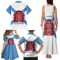 Rio de Janeiro Brazil Family Matching Tank Maxi Dress and Hawaiian Shirt Flag Style - Wonder Print Shop