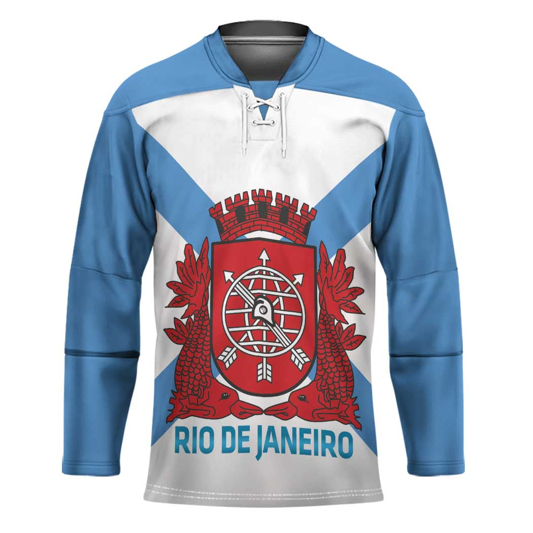 Rio de Janeiro Brazil Hockey Jersey Flag Style - Wonder Print Shop