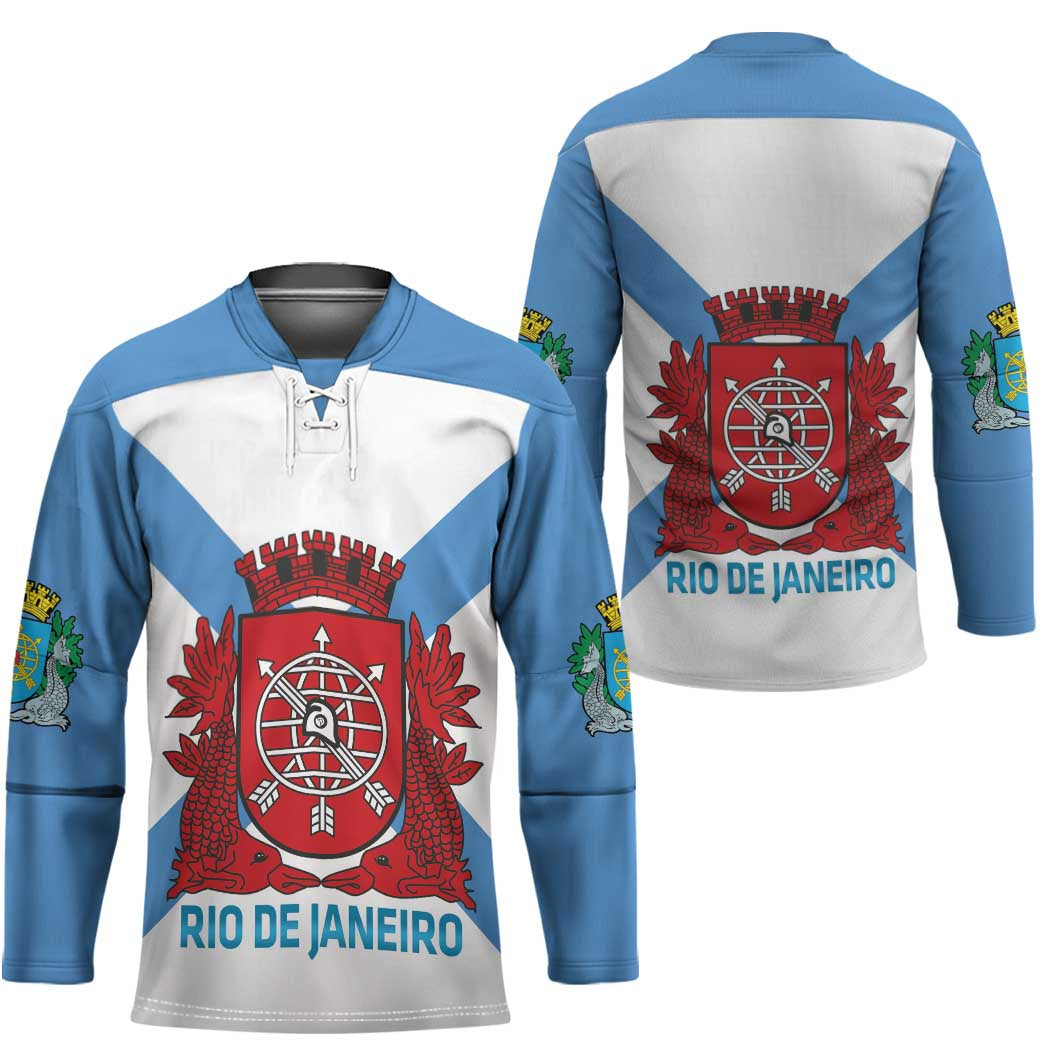 Rio de Janeiro Brazil Hockey Jersey Flag Style - Wonder Print Shop