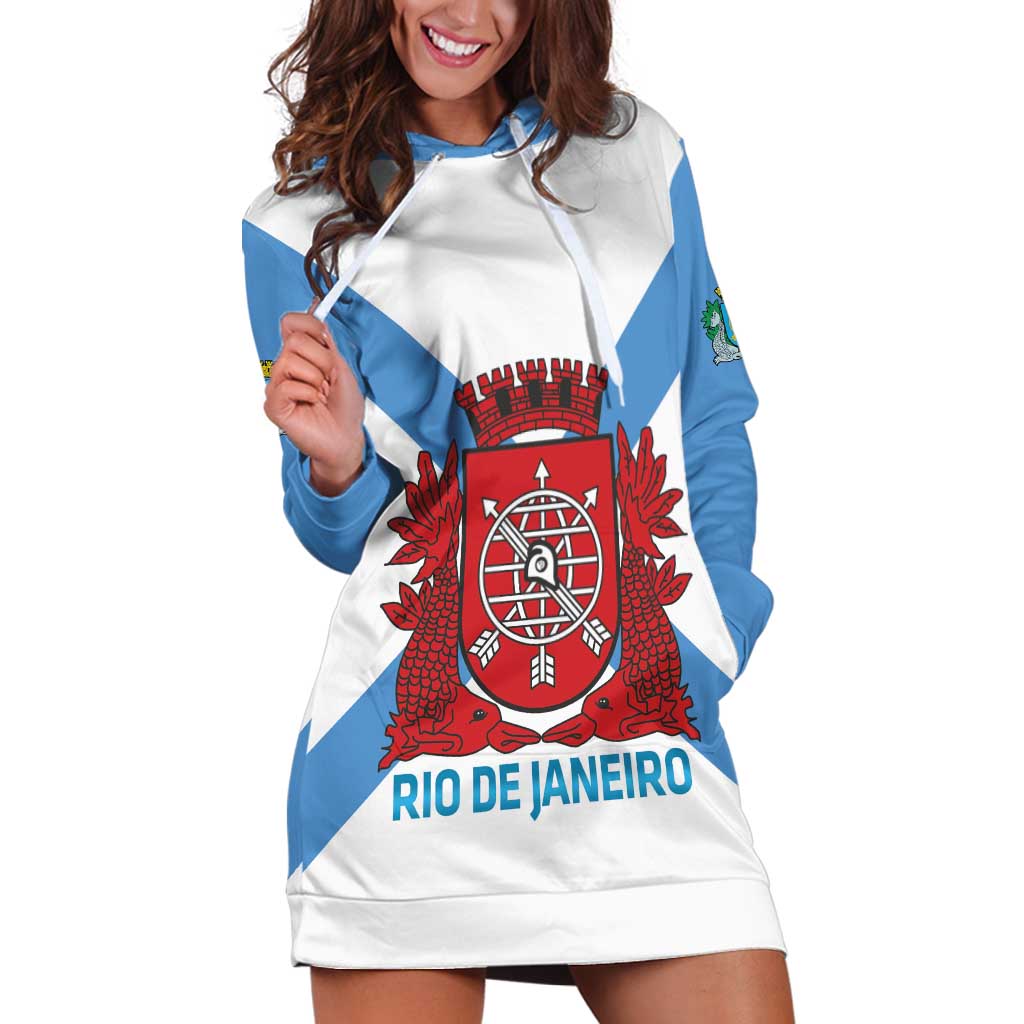 Rio de Janeiro Brazil Hoodie Dress Flag Style - Wonder Print Shop