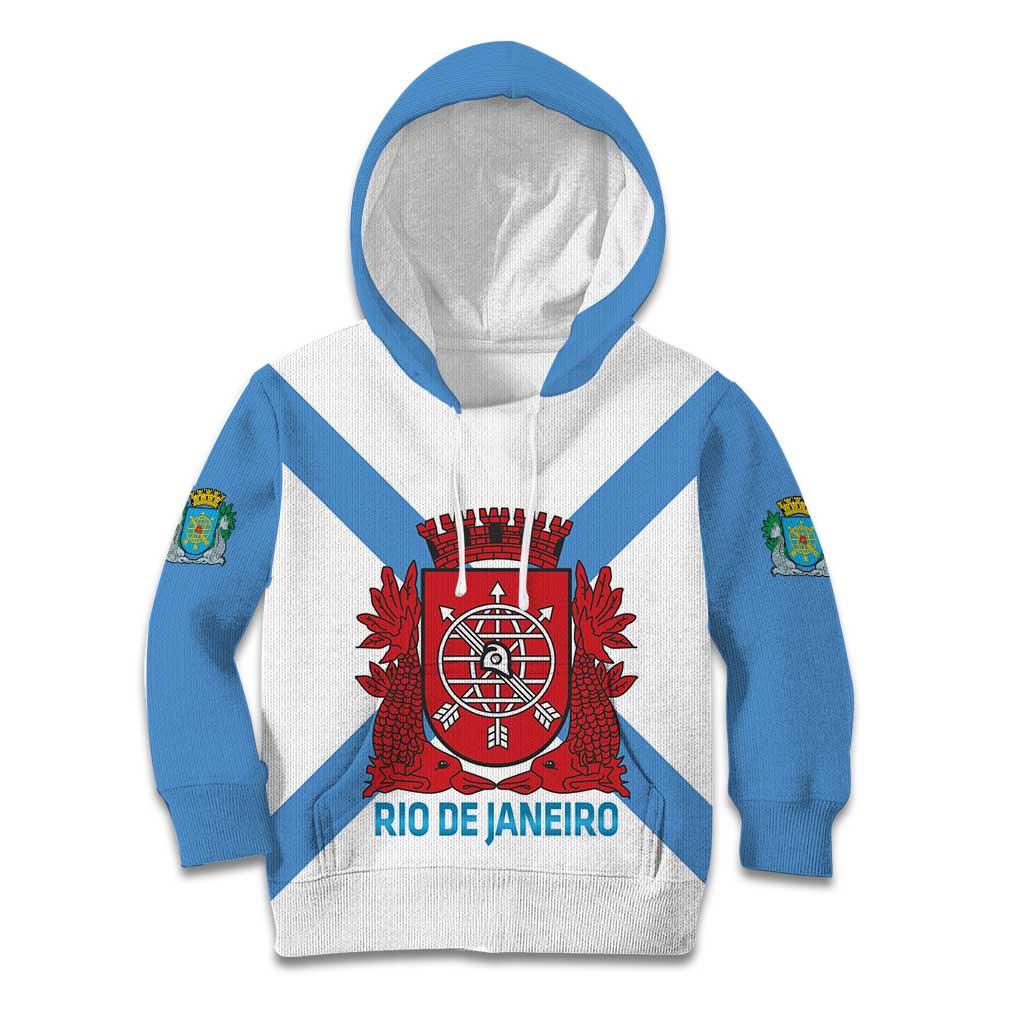 Rio de Janeiro Brazil Kid Hoodie Flag Style - Wonder Print Shop