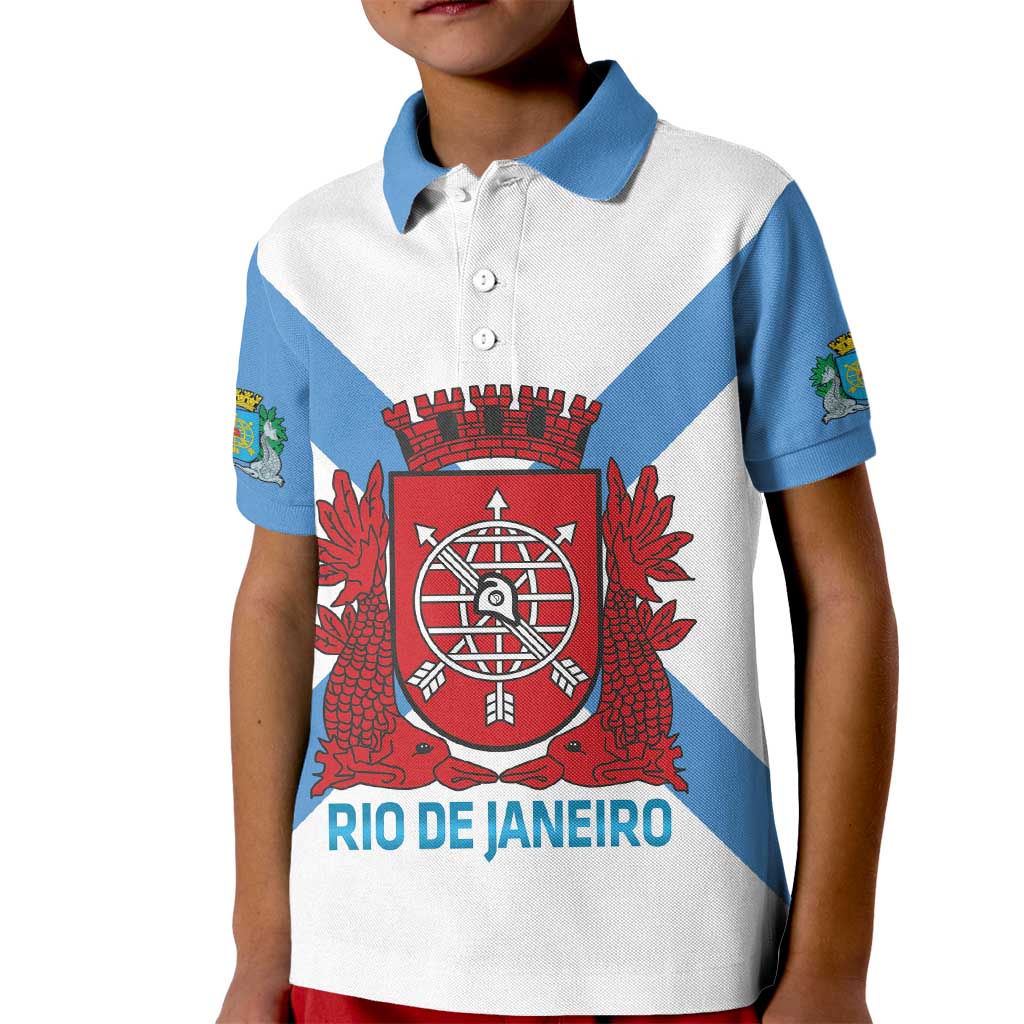 Rio de Janeiro Brazil Kid Polo Shirt Flag Style - Wonder Print Shop