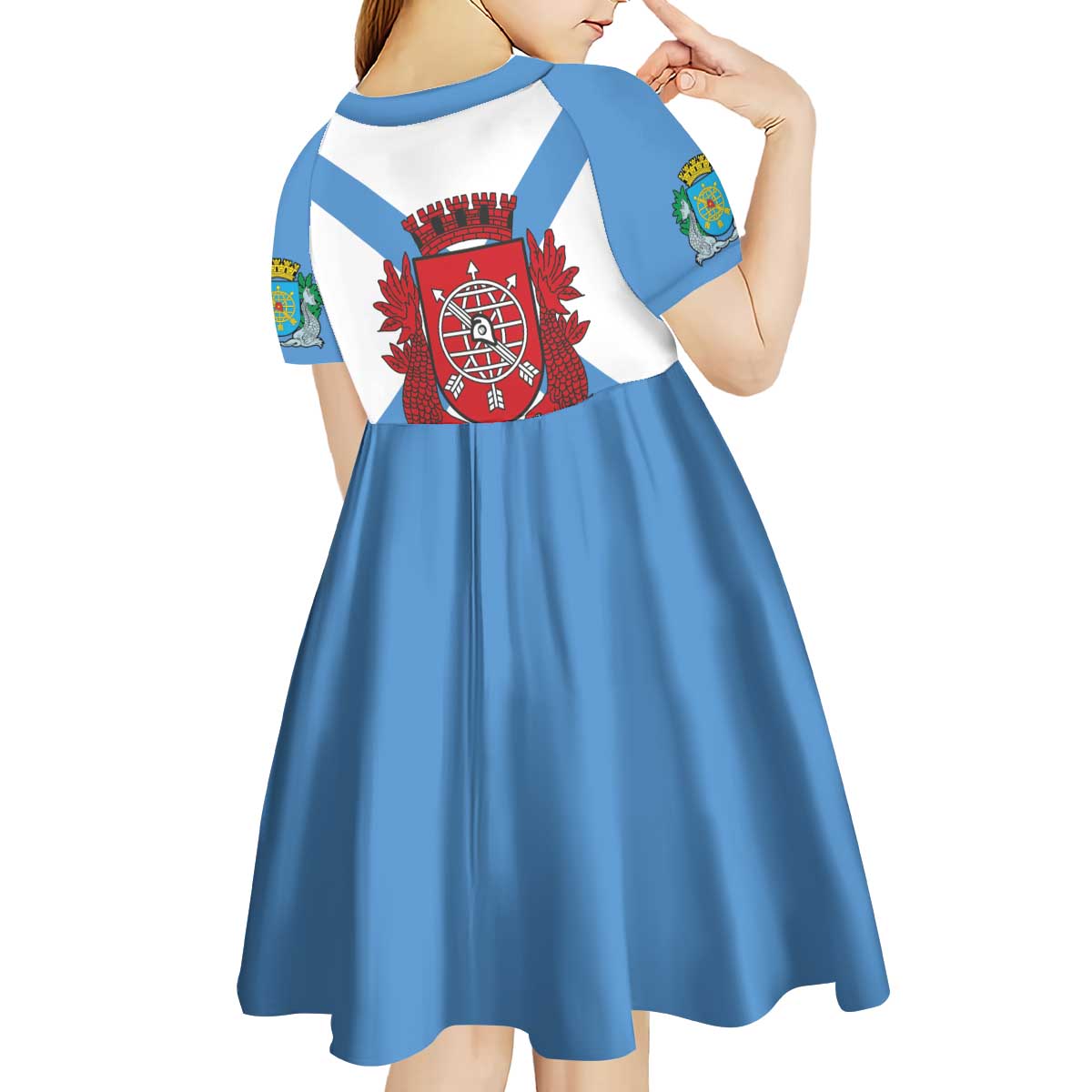 Rio de Janeiro Brazil Kid Short Sleeve Dress Flag Style - Wonder Print Shop
