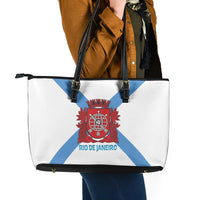 Rio de Janeiro Brazil Leather Tote Bag Flag Style - Wonder Print Shop