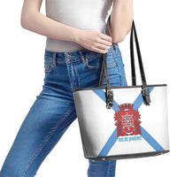 Rio de Janeiro Brazil Leather Tote Bag Flag Style - Wonder Print Shop