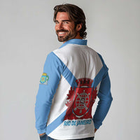 Rio de Janeiro Brazil Long Sleeve Polo Shirt Flag Style - Wonder Print Shop