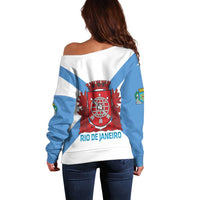 Rio de Janeiro Brazil Off Shoulder Sweater Flag Style - Wonder Print Shop