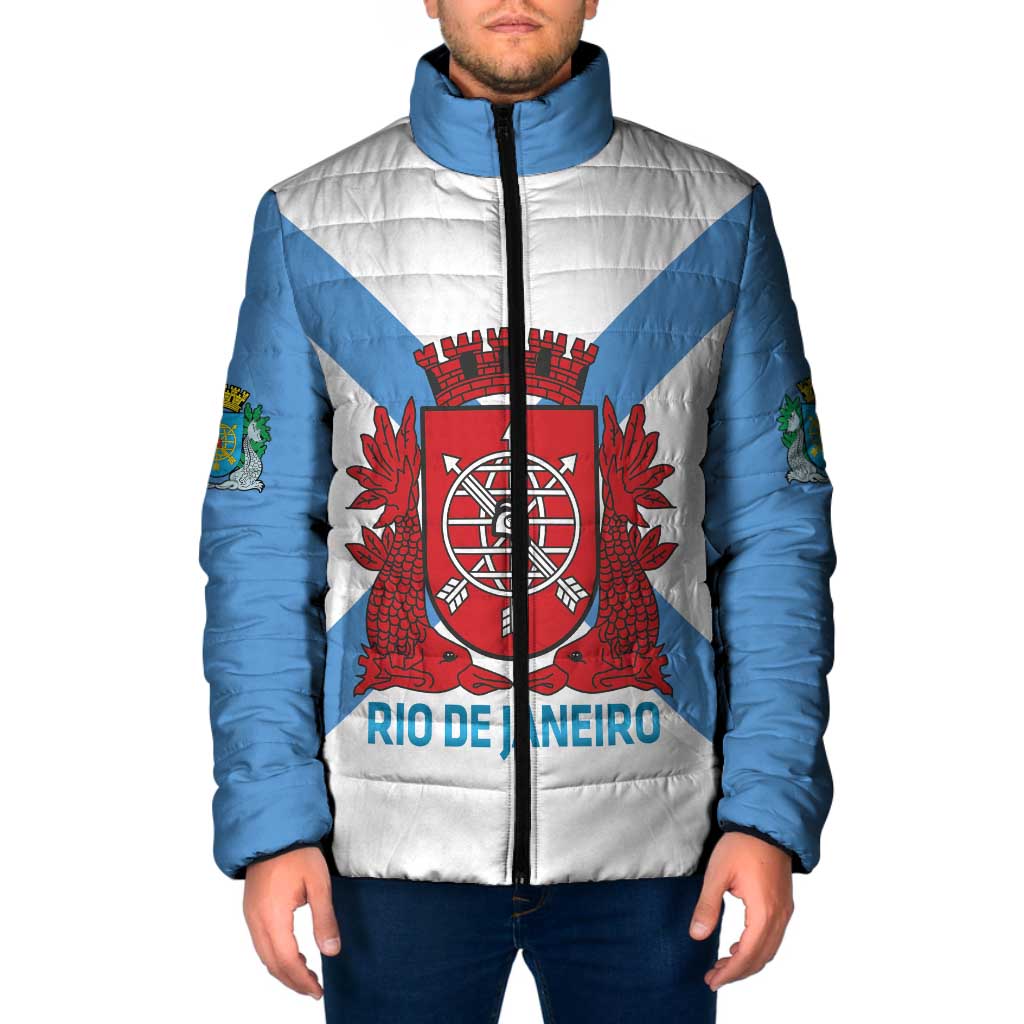 Rio de Janeiro Brazil Padded Jacket Flag Style - Wonder Print Shop