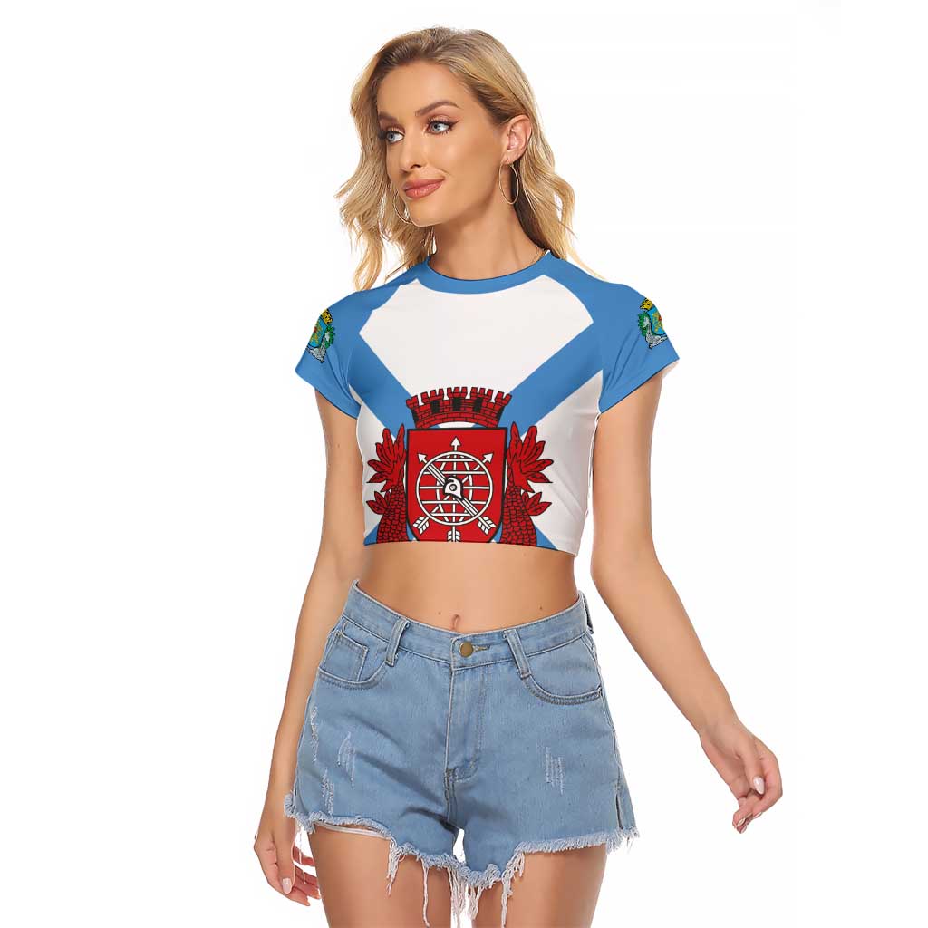 Rio de Janeiro Brazil Raglan Cropped T Shirt Flag Style - Wonder Print Shop