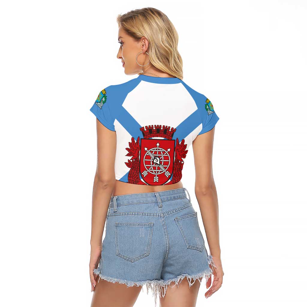 Rio de Janeiro Brazil Raglan Cropped T Shirt Flag Style - Wonder Print Shop