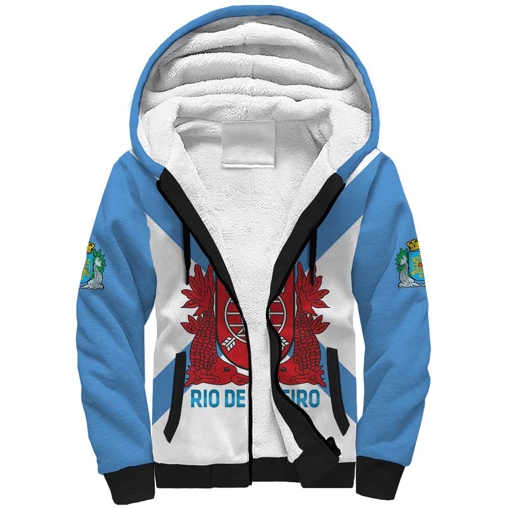 Rio de Janeiro Brazil Sherpa Hoodie Flag Style - Wonder Print Shop