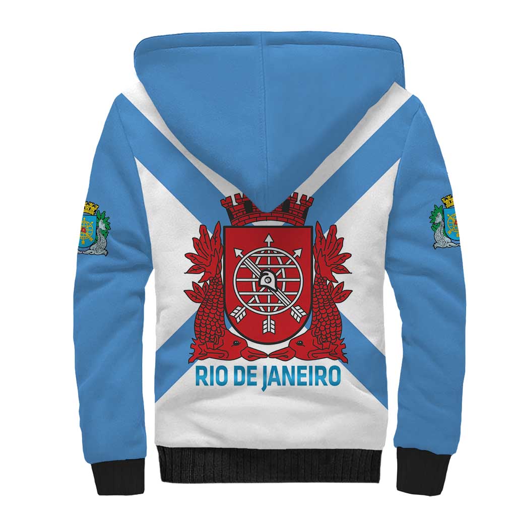 Rio de Janeiro Brazil Sherpa Hoodie Flag Style - Wonder Print Shop