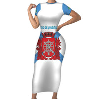 Rio de Janeiro Brazil Short Sleeve Bodycon Dress Flag Style - Wonder Print Shop