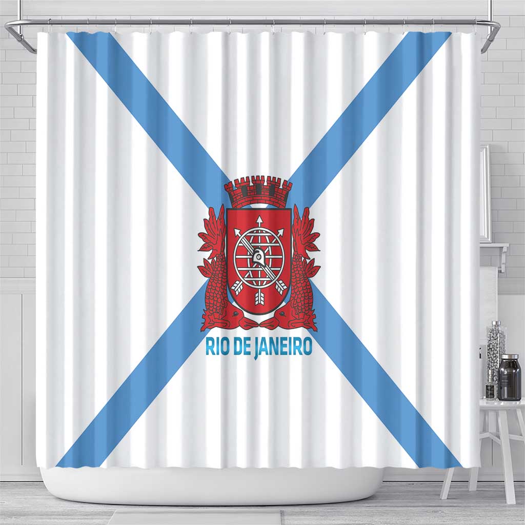 Rio de Janeiro Brazil Shower Curtain Flag Style - Wonder Print Shop
