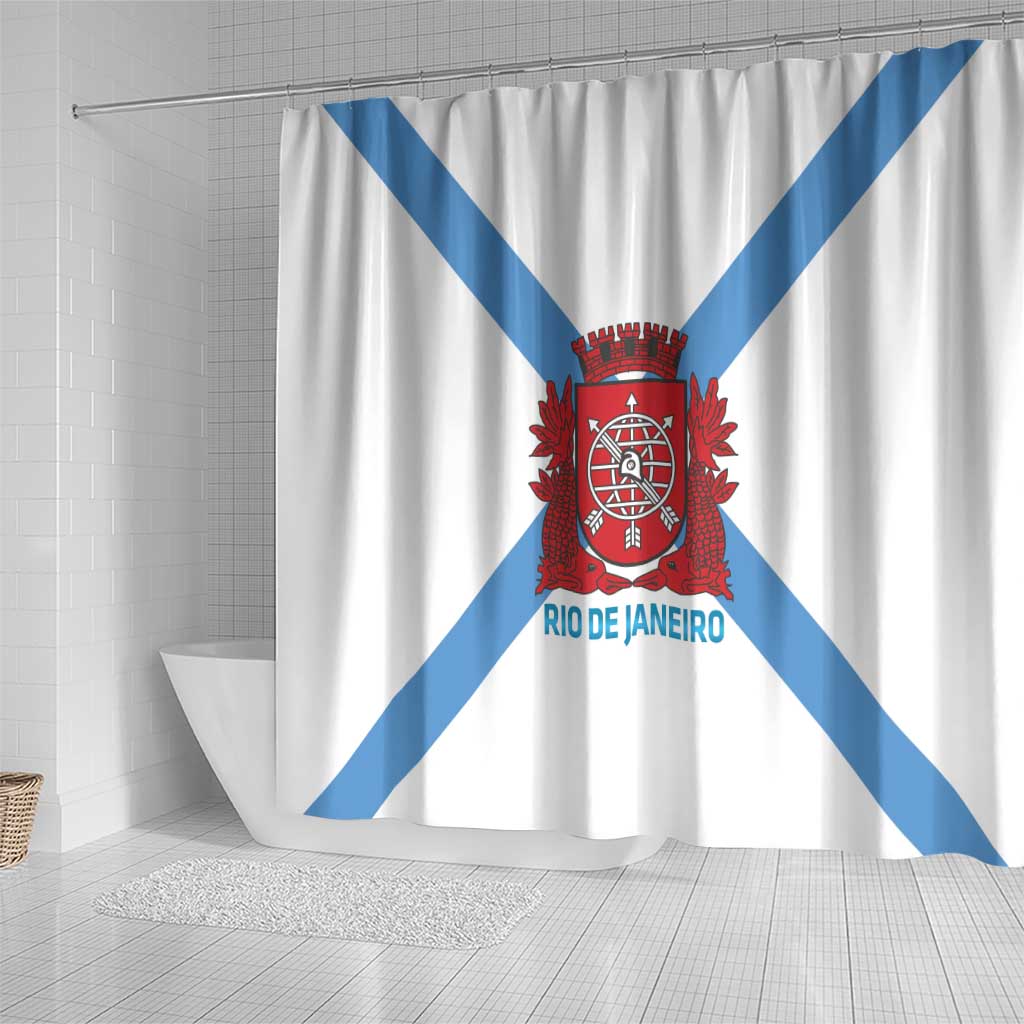 Rio de Janeiro Brazil Shower Curtain Flag Style - Wonder Print Shop