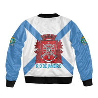 Rio de Janeiro Brazil Sleeve Zip Bomber Jacket Flag Style - Wonder Print Shop