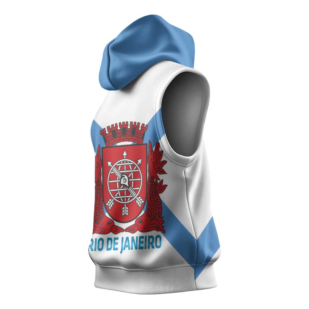 Rio de Janeiro Brazil Sleeveless Hoodie Flag Style - Wonder Print Shop
