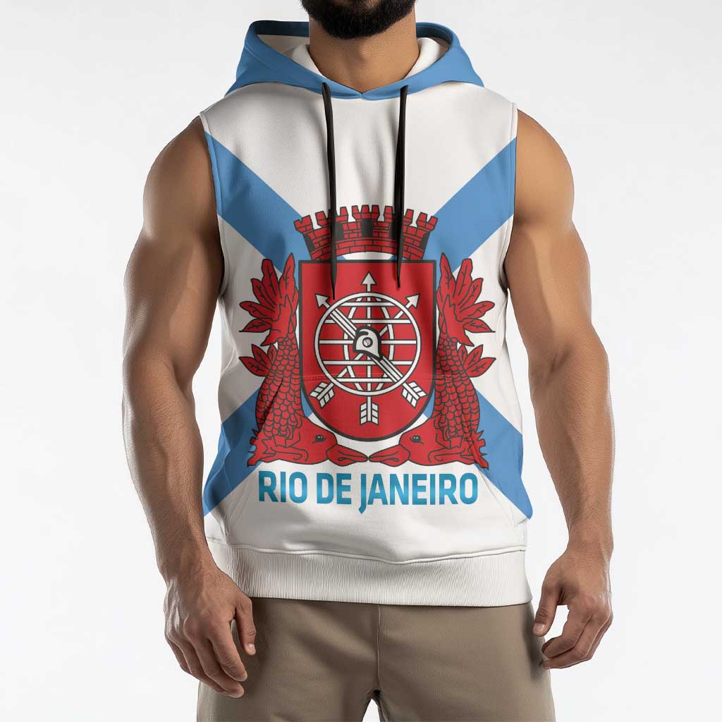 Rio de Janeiro Brazil Sleeveless Hoodie Flag Style - Wonder Print Shop