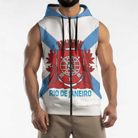 Rio de Janeiro Brazil Sleeveless Zip Hoodie Flag Style - Wonder Print Shop