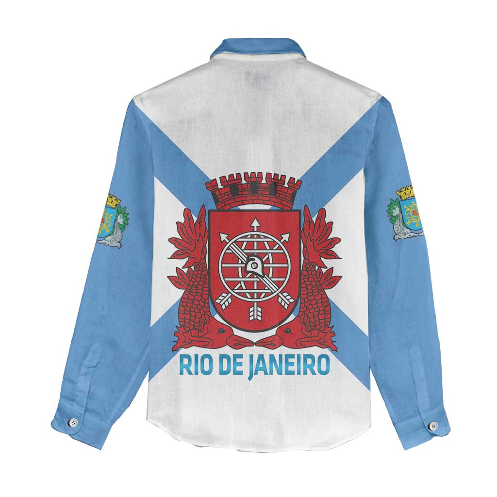 Rio de Janeiro Brazil Women Casual Shirt Flag Style - Wonder Print Shop