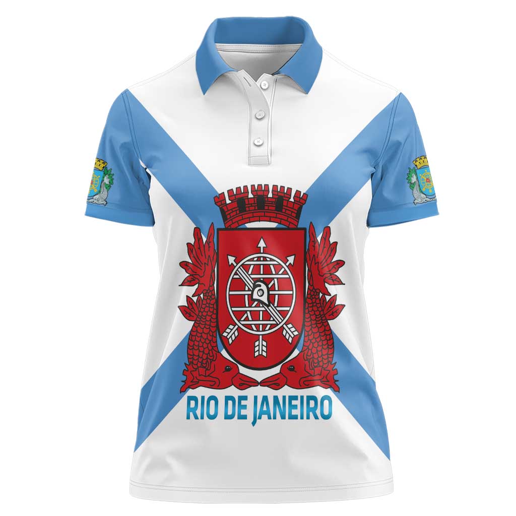 Rio de Janeiro Brazil Women Polo Shirt Flag Style - Wonder Print Shop