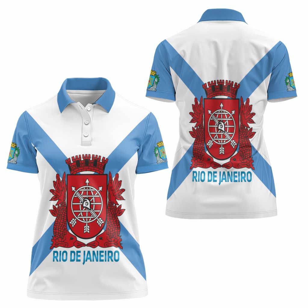 Rio de Janeiro Brazil Women Polo Shirt Flag Style - Wonder Print Shop